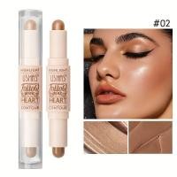ราคา บรอนเซอร์ประกายระยิบระยับแบบ2 IN 1กันน้ำคอนทัวร์แบบแท่งเน้นการใช้งานหลากหลายเพื่อปรับรูปร่างเงาของใบหน้าแก้ไขคอนซีลเลอร์แบบแท่ง (21532071096)