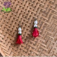 ราคา ต่างหู ต่างหูดอกไม้ ดอกจำปี ดินปั้น เครื่องประดับ (10572825579)