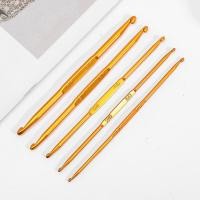 ราคา อะลูมิเนียมปลายคู่ตะขอโครเชต์สีทองเข็มถักนิตติ้งสำหรับ DIY ลวดลายถักใดๆ (19252578176)