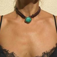 ราคา Bohemian Necklace Statement Necklace Leather Rope Necklace Turquoise Necklace Alloy Pendant Necklace (20622716462)