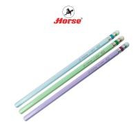 ราคา ดินสอไม้ HB แท่งเหลี่ยม ตราม้า สีพลาสเทล มียางลบ จำนวน 1 แท่ง (21756718004)