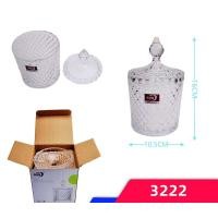 ราคา แก้วลายหนามขนุน ผอบแก้ว กระปุกแก้วคริสตัล ถ้วยแก้วพร้อมฝาปิด รุ่น 3221 (21418819715)