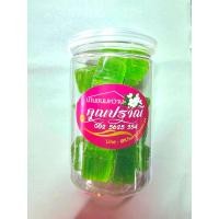 ราคา สีเขียวล้วน วุ้นกรอบ คุณปราณี ขนมไทยโบราณสูตรเพชรบุรี เจ ขนาด 160 กรัม กระป๋องสูง (21662331497)