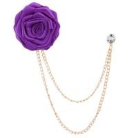 ราคา เข็มกลัด รูปดอกไม้ สําหรับติดเสื้อสูท งานแต่งงาน Wedding Brooches Cloth Art Hand Made Rose Flower Brooch Lapel Pin Badge Tassel Chain Mens Suit Accessories (19308208734)