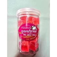 ราคา สีชมพูล้วน วุ้นกรอบ คุณปราณี ขนมไทยโบราณสูตรเพชรบุรี เจ ขนาด 160 กรัม กระป๋องสูง (21662332163)