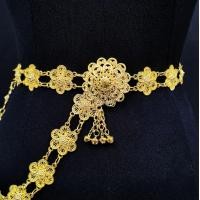 ราคา Vintage jewelry antique jewelry set Isaan flower belt Lanna Thai series antique silver gold buckle (7493223593)
