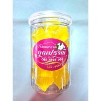 ราคา สีเหลืองล้วน วุ้นกรอบ คุณปราณี ขนมไทยโบราณสูตรเพชรบุรี เจ ขนาด 160 กรัม กระป๋องสูง (21661920575)