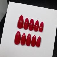 ราคา เล็บเจล เล็บปลอมสีแดงติดแล้วมือสว่างมาก เล็บเจลสีพื้น (20566862421)