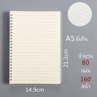 ราคา สมุดโน๊ตสันห่วง สมุดโน๊ตริมลวด สมุดสันห่วง สมุด มินิมอล ปกใส A6 A5 B5 มีเส้น ไม่มีเส้น เส้นตาราง (16594533045)