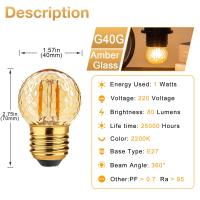 ราคา หลอดไฟไฟ Led E27 G40แบบย้อนยุคหลอดไฟ LED 1W 2W 3W ไส้หลอดไฟ Led สีขาวอบอุ่น220V หรี่แสงได้หลอดไฟหลอดไฟประหยัดพลังงานสำหรับเปลี่ยนโคมระย้า (18787475851)