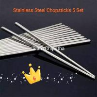 ราคา Stainless Chopsticks ตะเกียบ ตะเกียบสเตนเลส ตะเกียบสแตนเลส แพค 5 คู่ sets (2039008792)