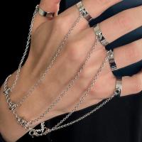 ราคา ห่วงโซ่แหวนข้อมือปรับได้1ชิ้นแหวนวินเทจพังค์สายโซ่ห้าห่วงเครื่องประดับแฟชั่นคู่ใช้ได้ทั้งชายและแหวนข้อมือแหวนโซ่พู่ยาว (21171795936)