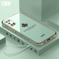 ราคา YBD เคสโทรศัพท์เคลือบขอบตรงสำหรับ OPPO A52 A92เคสป้องกันกล้องที่แม่นยำฝาครอบลายใบเมเปิ้ลพร้อมสายคล้องฟรี (9597482529)