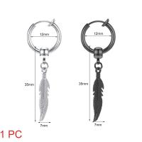 ราคา ZS 1ชิ้นสไตล์เกาหลีสแตนเลสหูคลิปข้ามขนนกห้อยต่างหูพังก์โกธิคสีดำคลิปต่างหู T Assels รอบหูเครื่องประดับ (15029503355)