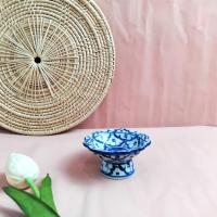 ราคา พานขันหมาก พาน บายศรี พานเซรามิค ทรงสูง 3 8 นิ้ว เซรามิคเคลือบอย่างดี ลายไทย ลายคราม (21291720894)