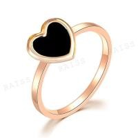 ราคา แหวนไทเทเนียม 18Kแหวนคู่โคลเวอร์สี่ใบสีดำกุหลาบทองสำหรับผู้หญิง (20729662609)