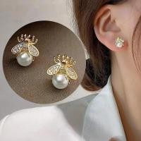 ราคา เทรนด์สีทองละเอียดอ่อนเครื่องประดับผึ้งน้อยที่ยอดเยี่ยมสำหรับผู้หญิงต่างหูมุก (21593865327)