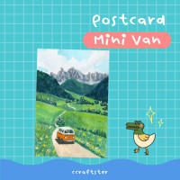 ราคา โปสการ์ดสีน้ำ Guache โปสการ์ดแต่งห้อง ภาพวิว โปสการ์ดวิว postcard scenery watercolor (16154045501)