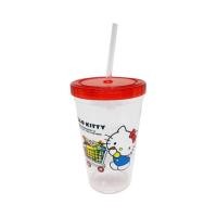 ราคา แก้วพลาสติก 24 ออนซ์ Single Wall ฝาเกลียว มีหลอด Gudetama Hello Kitty Little Twin Stars แก้วพลาสติกมีหลอด (21394492922)