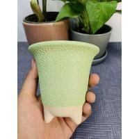 ราคา กระถางเซรามิคปากแตรขาสูง กว้าง 3 4นิ้ว เคลือบลาวาพาสเทล (18480723022)