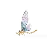 ราคา เข็มกลัดปีกแมลงปอคุณภาพสูงหมุดผ้าคลุมไหล่สวยงามแฟชั่นสีเขียวและสีม่วง (21510520527)