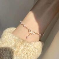 ราคา กำไลข้อมือคริสตัลรูปโบว์หวาน17กม สำหรับผู้หญิงสร้อยข้อมือเครื่องเพชรเครื่องประดับโซ่เงินผีเสื้อไข่มุก (21495834173)