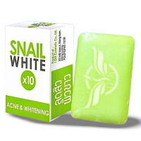 ราคา สบู่ SNAIL WHITE ของแท้ 100 สูตร X10 ACNE WHITENING หอยทากสเนลไวท์ (21400535485)