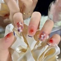 ราคา 24 ชิ้นต่อกล่อง เกาหลีใต้ เล็บปลอม มาพร้อมกาว เล็บปลอมเจลแท้ การออกแบบใหม่ น่ารัก เล็บเจล การออกแบบกันน้ำ (10464845030)