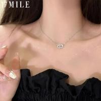 ราคา สร้อยคอรูปตัวอักษร Zircon 17ไมล์สำหรับผู้หญิงอัญมณีเครื่องประดับแฟชั่นโช้คเกอร์โซ่เงินจี้ C D เกาหลี (21528522526)