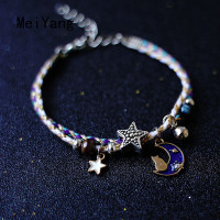 ราคา MeiYang สร้อยข้อมือแฟชั่นเกาหลีสำหรับผู้หญิงกำไลข้อมือดาวเคราะห์ประดับจี้รูปดวงจันทร์จักรวาลสร้อยข้อมือทอสำหรับเด็กผู้หญิงของขวัญเครื่องประดับ (13948781930)