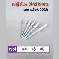 ราคา ลูกรีเวท หมุดย้ำ ตะปูยิง 100 ตัว Blind rivet รีเวท ตะปูรีเวท ลูกยิงรีเวท เม็ดย้ำ มีหลายขนาด แบ่งขายเป็นห่อ สีเงิน ลูกรีเวท ดอกรีเวท มีครบ (18199899690)