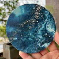 ราคา มีกล่องทุกชิ้น จานรองแก้ว แผ่นหินรองแก้ว ที่รองแก้ว ลายน้ำ หินอ่อน (17162261604)