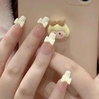 ราคา 24 ชิ้น 24 ชิ้น DIY เล็บปลอมฝรั่งเศสเล็บปลอม Rhinestone เพิร์ลเล็บปลอม (21026500345)