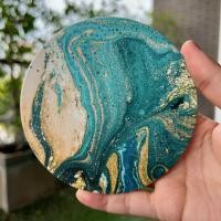 ราคา มีกล่องทุกชิ้น จานรองแก้ว แผ่นหินรองแก้ว ที่รองแก้ว ลายน้ำ หินอ่อน (17162261598)