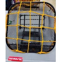 ราคา ตาข่าย ในตระกร้ารถมอเตอร์ไซต์ มีหลายสีให้เลือก สามารถใส่กับตระกร้ารถได้หลายรุ่น ในรูปเป็นตระกร้ารถเวฟ (14543136868)