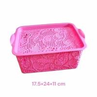 ราคา ตะกร้าเหลี่ยมมีฝา ตะกร้ามีฝาปิด ตะกร้าใส่ของ มีฝาปิด ลายฉลุ กล่องใส่ของอเนกประสงค์ (21328282462)