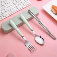 ราคา lucky house99 พร้อมส่ง ช้อนส้อม ตะเกียบ สแตนเลส ชุดช้อนส้อม ขนาดเล็ก พร้อมกล่อง มี 3 สี (21576449446)