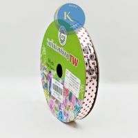 ราคา ริบบิ้นพับเหรียญ TW ลายจุด ลายดอกไม้ เบอร์ 2 ยาว 50 หลา (18464628585)