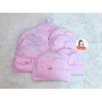 ราคา NEW พร้อมส่ง หมวก ถุงมือ ถุงเท้าเด็กอ่อน เด็กแรกเกิดNB สีพื้นไม่ปักลาย 1 set (17437567685)