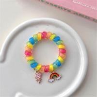 ราคา COSE สายรุ้งสีรุ้ง เชือกผูกผมสายโทรศัพท์ อมยิ้มรูปอมยิ้ม สีลูกอมสี ห่วงรัดผมแบบเกลียว น่ารักน่ารักๆ อุปกรณ์เสริมผม ผูกผมยืดหยุ่น สาวๆ (20399977856)