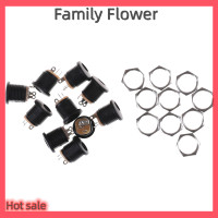 ราคา Family Flower Flash Sale 10 pcs DC 022 2 1x5 5mm PCB MOUNTING DC Power JACK SOCKET Black (21422798121)