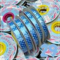 ราคา ริบบิ้นพิมพ์ลาย ตราระฆัง เบอร์ 2 ลายจุด 1ม้วน ริบบิ้นพับเหรียญโปรยทาน ริบบิ้นห่อเหรียญ 12 มิล X 50 หลา (21639193134)