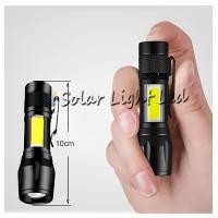ราคา 530 Portable Flashlights Miniไฟฉายสว่างมาก CREE LED XPE COB 2in1 600mah usb charge 3mode ซูมได้ (21652272827)