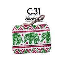 ราคา กระเป๋าลายช้าง กระเป๋าลายไทย Thai style bag กระเป๋าใส่เหรียญ กระเป๋าสตางค์ ของฝากต่างชาติ กระเป๋าช้าง (19135715233)