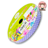 ราคา ริบบิ้น ริบบิ้นพับเหรียญ ริบบิ้นห่อเหรียญ ริบบิ้นโปรยทาน ริบบิ้นลายจุด 12 มิล 50 หลา ตรา TW (11874933180)