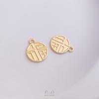 ราคา SUS304ป้ายทองนำโชคชุบทอง14K จี้เล็กๆกำไล Diy จี้ประดับ (20954199476)