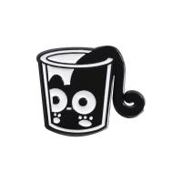 ราคา เข็มกลัดแมวดำเคลือบเข็มกลัดรูปแมวเข็มกลัดติดป้ายถ้วยตลก (20923730689)