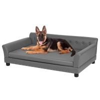 ราคา โซฟาสุนัข นุ่มนอนสบาย เตียงไม้ โซฟา สัตว์เลี้ยง Pet Sofa Bed Luxury Dog Bed Pet Snuggle Sofa Microfiber Leather Upholstered Bed with Removable Cushion for Medium to Large Dogs (21383242797)
