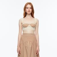ราคา AW23 JANESUDA Single breasted crop top เสื้อครอปลูกไม้ เสื้อครอปลายสก๊อต เสื้อเกาะอกสายเดี่ยว (21408957351)