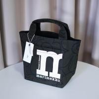 ราคา พร้อมส่ง Marimekko mono mini unikko tote in black cotton ของแท้100 (21783734395)